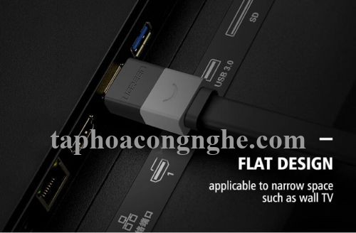 Ugreen 30114 10M màu Đen Cáp tín hiệu HDMI vỏ nhựa PVC cao cấp cáp dẹt HD120 30030114